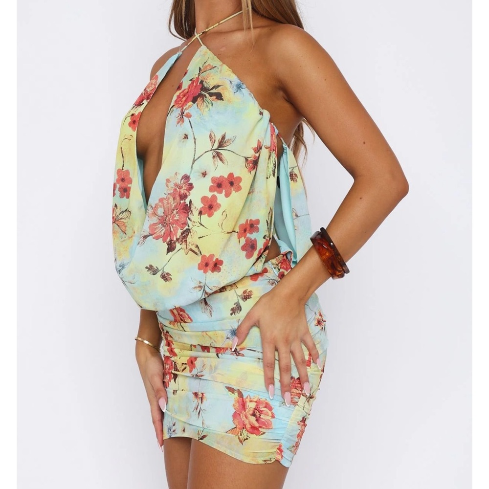 Floral Halter Neck Dress